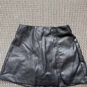 Hollister Black Faux Leather Mini Skirt